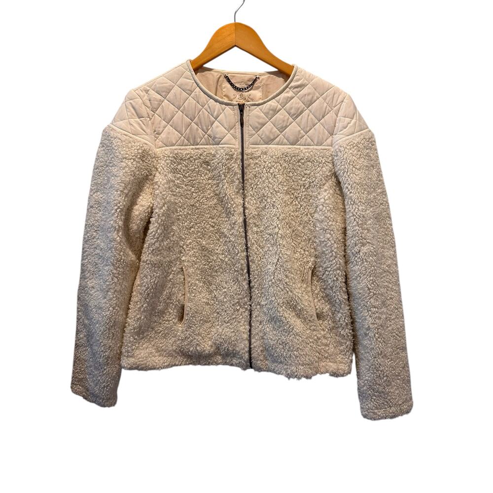 PrAna Quilted Sherpa Jacket – Ivory Cream – Size L CozyCore Après-Ski Style